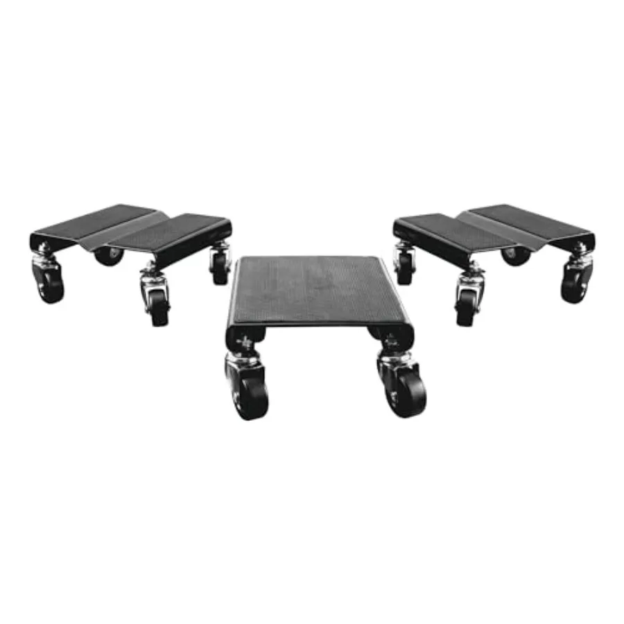 

Snowmobile Dolly Heavy Duty V-Slide with 2.5 PVC Swivel Casters and Rubber Pad Protecting Skis Black