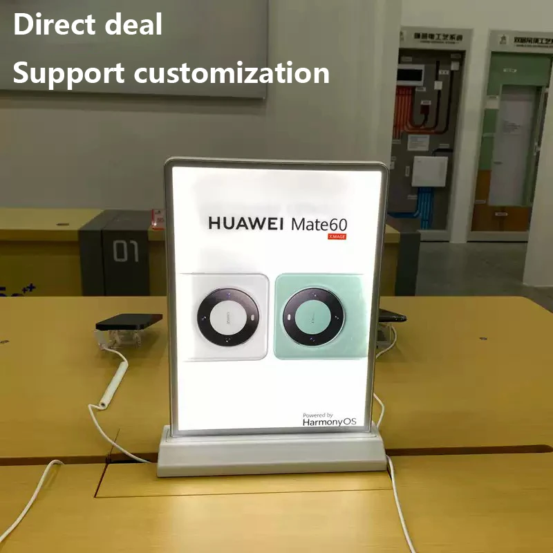 Table Stand Ultra-Thin Rechargeable Double-Sided LED Advertising Highlight Light Box Tempered Glass Bar Desktop Poster Display