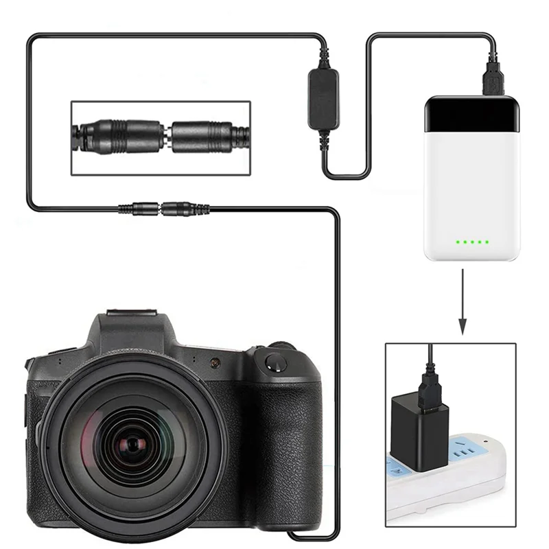 AB41-2X ACK-E6 DR-E6 LP E6 E6N Dummy Battery USB Power Adapter Kit For Canon EOS 5D Mark III II 6D 7D 60D 70D 80D 90D R R5 R6
