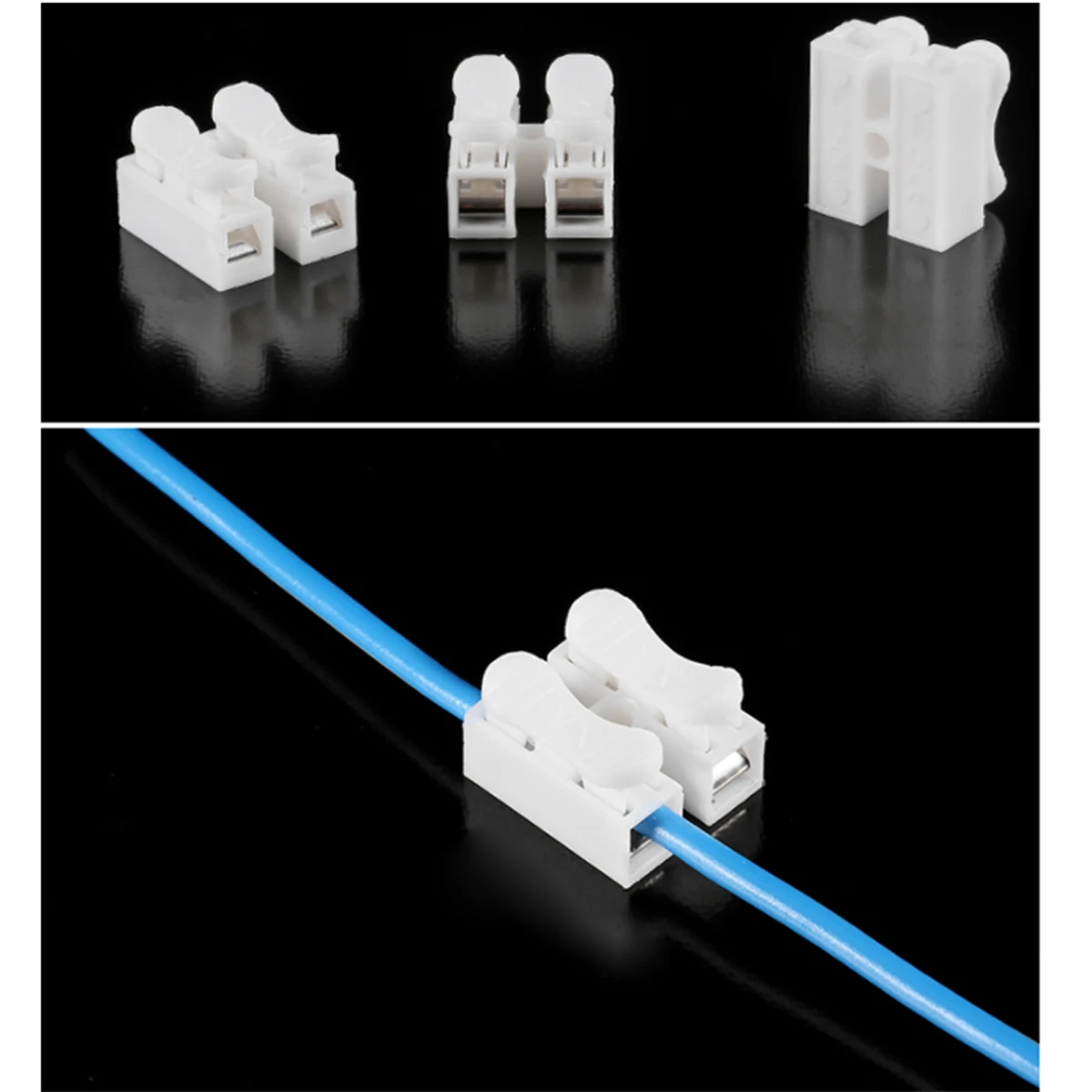 

3pcs 100W 380V Wire Connectors 2 Way Electrical Terminal Block For 1.5Mm2 2.5Mm2 Wires Flame-Resistant Shell L N Terminal Wire
