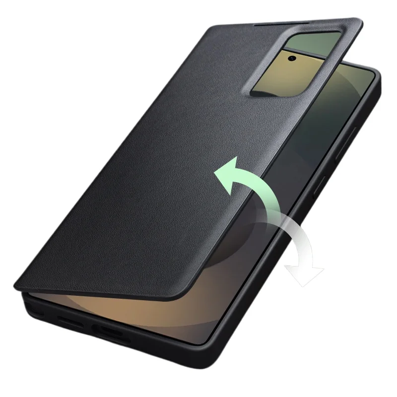Qialino флип-чехол для телефона из натуральной кожи для Samsung Galaxy S25, ультра натуральный чехол из воловьей кожи, интеллектуальное окно, умный сон