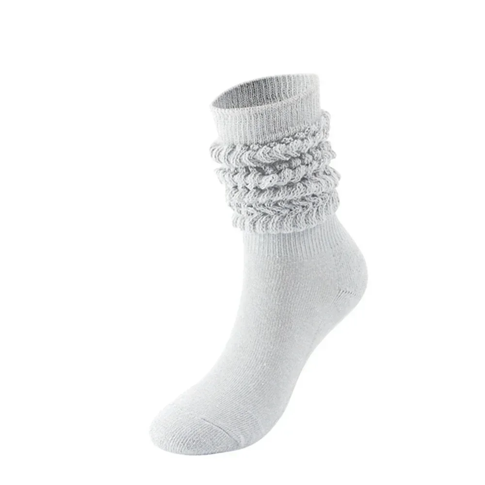 Socks Ladies Mid -In -spring and Autumn Pile of Socks Cotton Anti -Smooth White Socks  heated