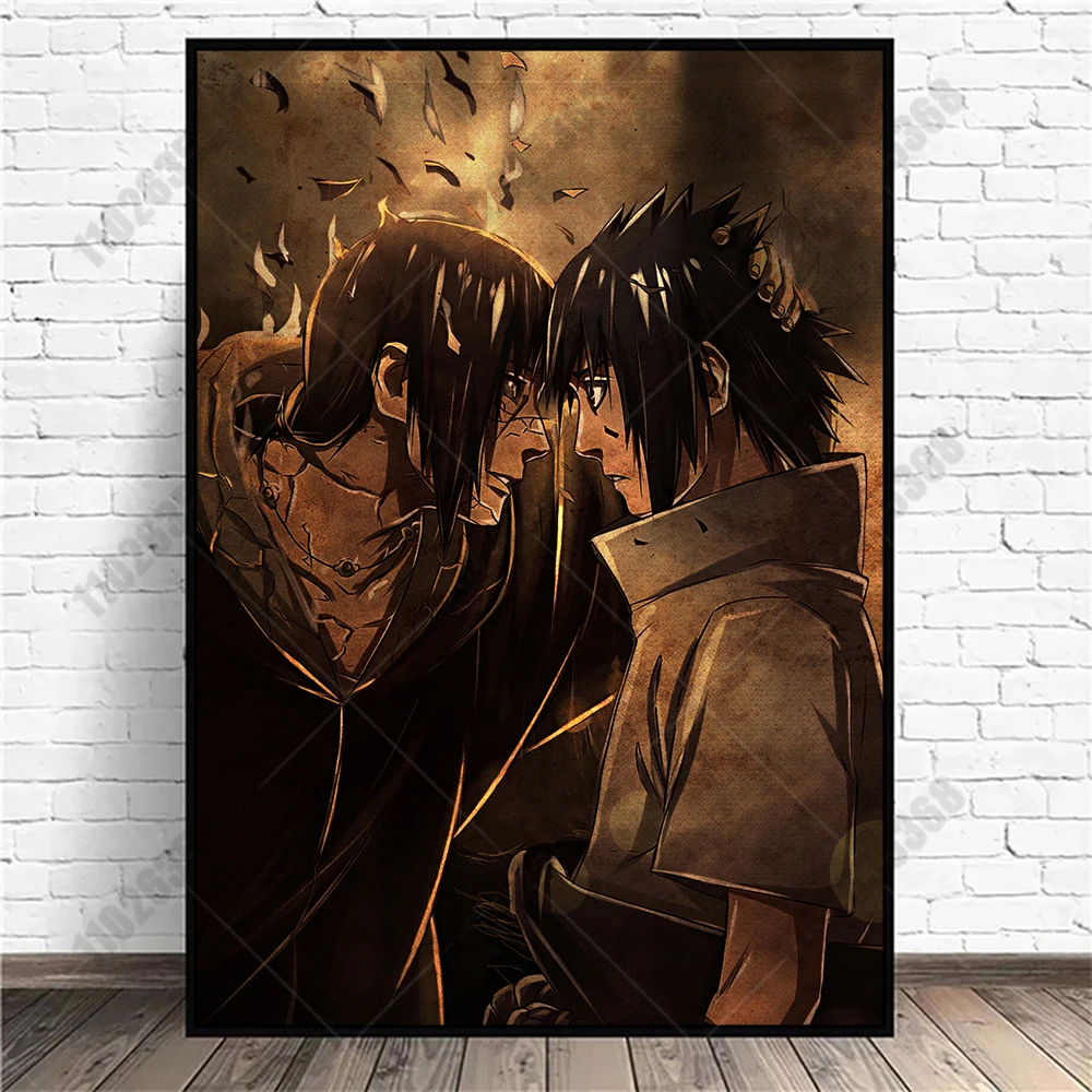 Peripheral Anime Naruto Posters Canvas Painting Print Kakashi Sasuke Uchibo Ferret Picture Wall Art Living Room Decoration Gift