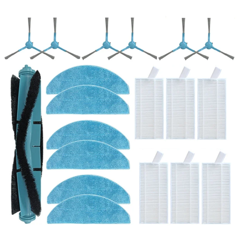 

19 шт. для Conga 7490 Immortal Series/8290 Immortal Series, вакуумная основная боковая щетка, фильтр, тканевые запасные части для швабры-A54Q