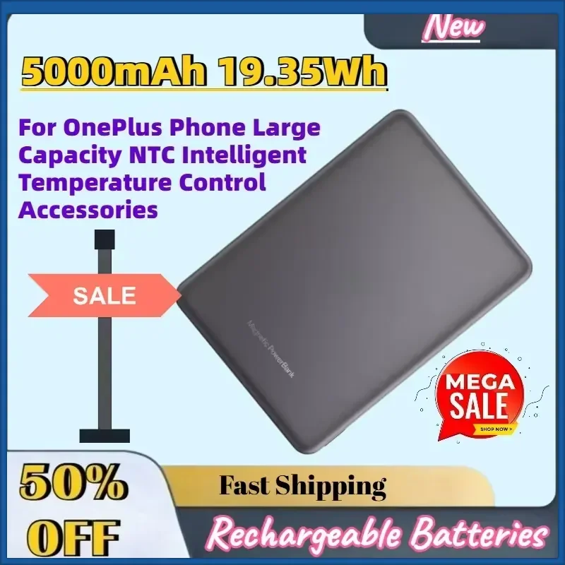 High-Quality 5000mAh 19.35Wh Power Bank for OnePlus Phone Large Capacity NTC Intelligent Temperature Control Accessories
