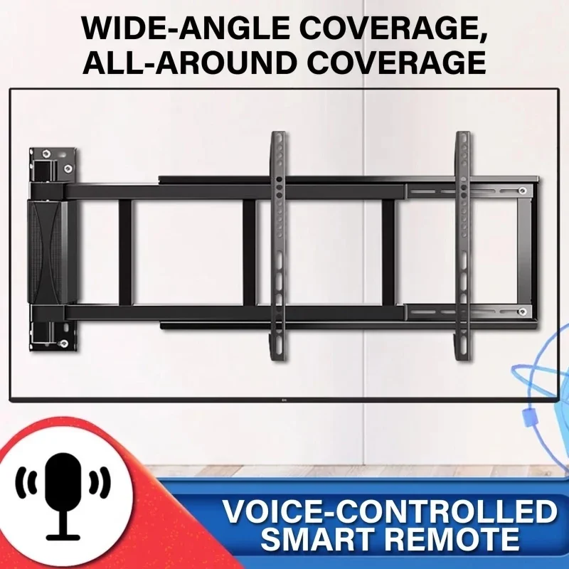 Motorized TV Wall Mount Remote Control Swivel Telescopic Bracket for 65-70 Inch TV, Dual Motor Full Motion TV Holder