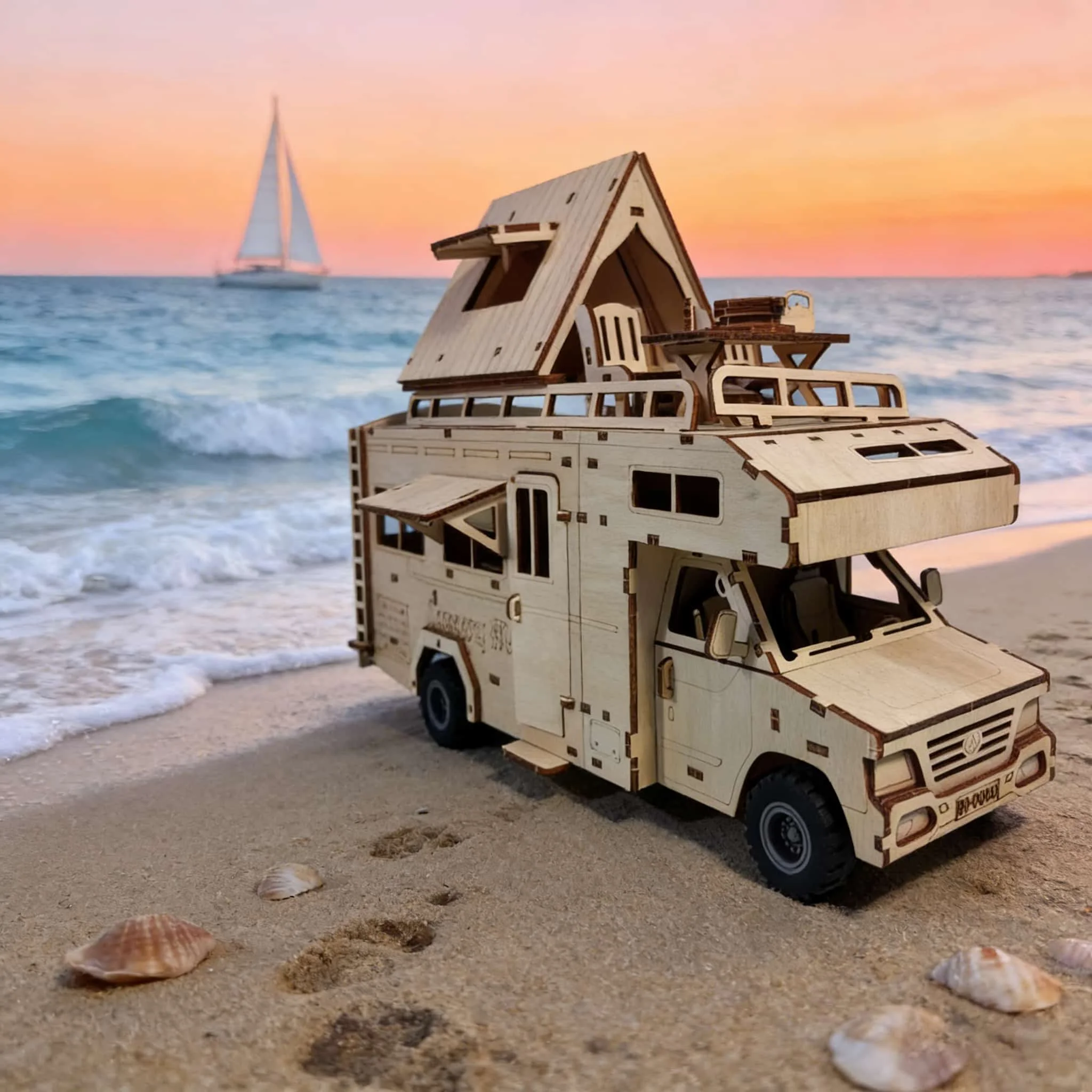 

3D деревянный конструктор «Кемпер», масштабная модель, набор для сборки, ручная работа, подарок, декор для дома, игрушка для сборки