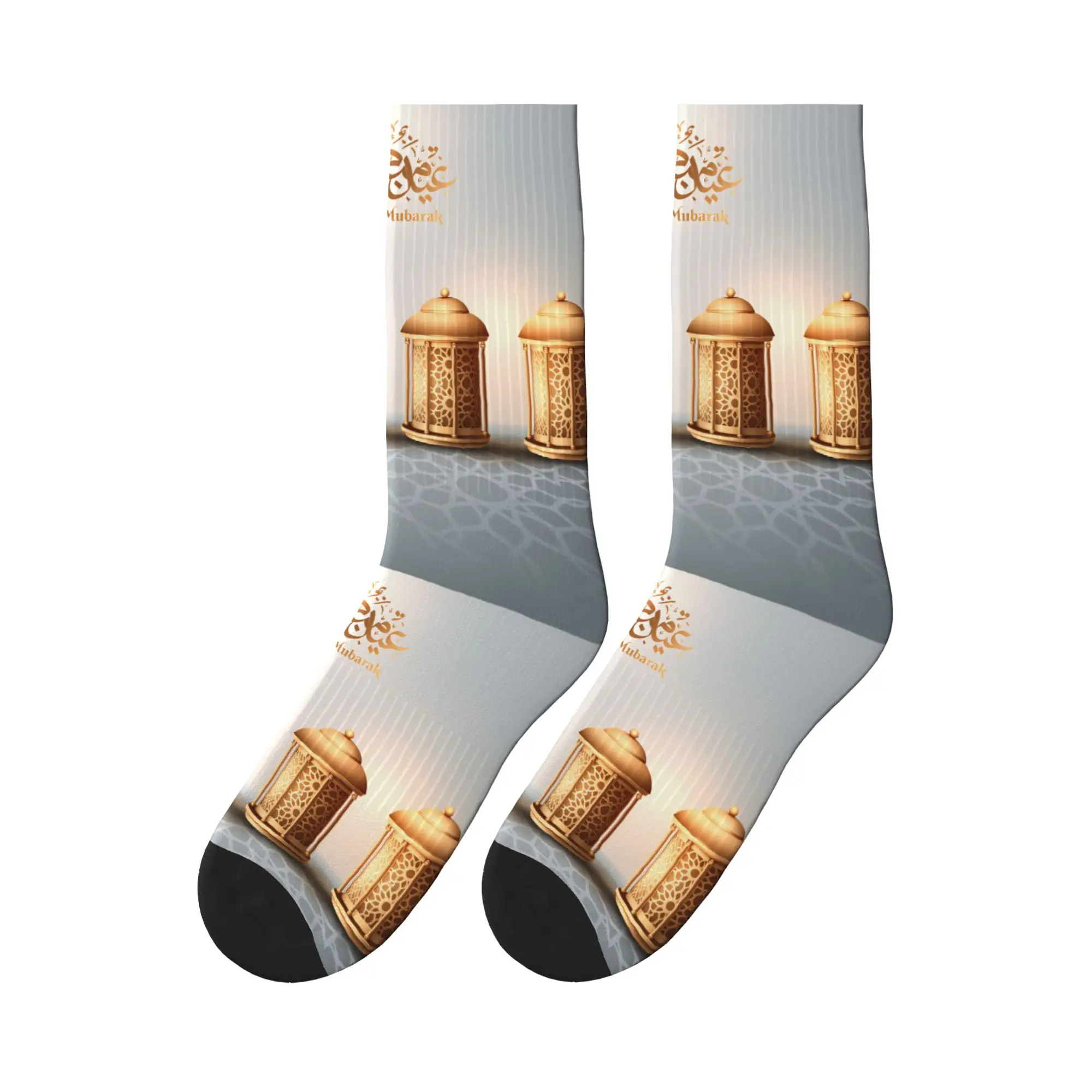 

Eid Mubarak Stockings Muslim Gothic Socks Adults Men High Quality Socks Autumn Climbing Pattern Non Slip Socks Gift