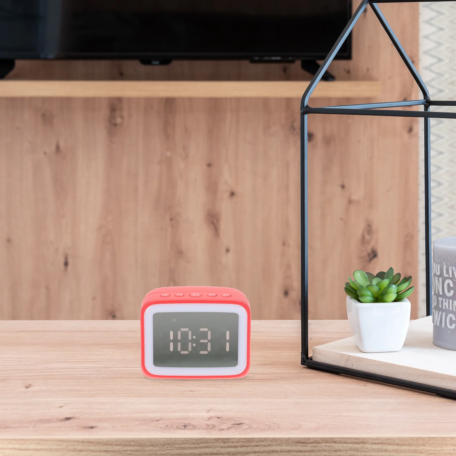 

Speaker Clock Mirror Multi Functional Large Screen Bedroom Alarm Digital Home Compact Wireless Speaker for Bedside