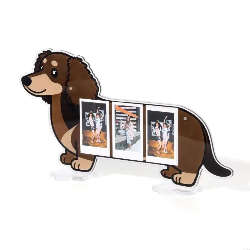 رائعتين الكرتون الكلب إطار صورة أكريليك عرض ثلاثة 3 بوصة على الفور صور حامل الثلاثي تخطيط ديكور المنزل هدية العنصر #1