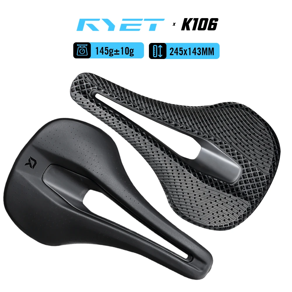 

Велосипедное седло RYET 2026 с 3D-печатью, вакуумное, 143 мм, полностью карбоновое, овальное, с рельсами 7x9 мм, для MTB, шоссейных и гравийных велосипедов, запчасти для велосипедов