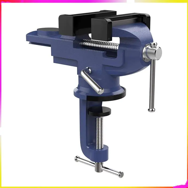 M04K Bench Clamp, Table Vise 3 Inch,360° Swivel Base Portable Universal Home Use Clamp-On Vise Fixed Tool Base