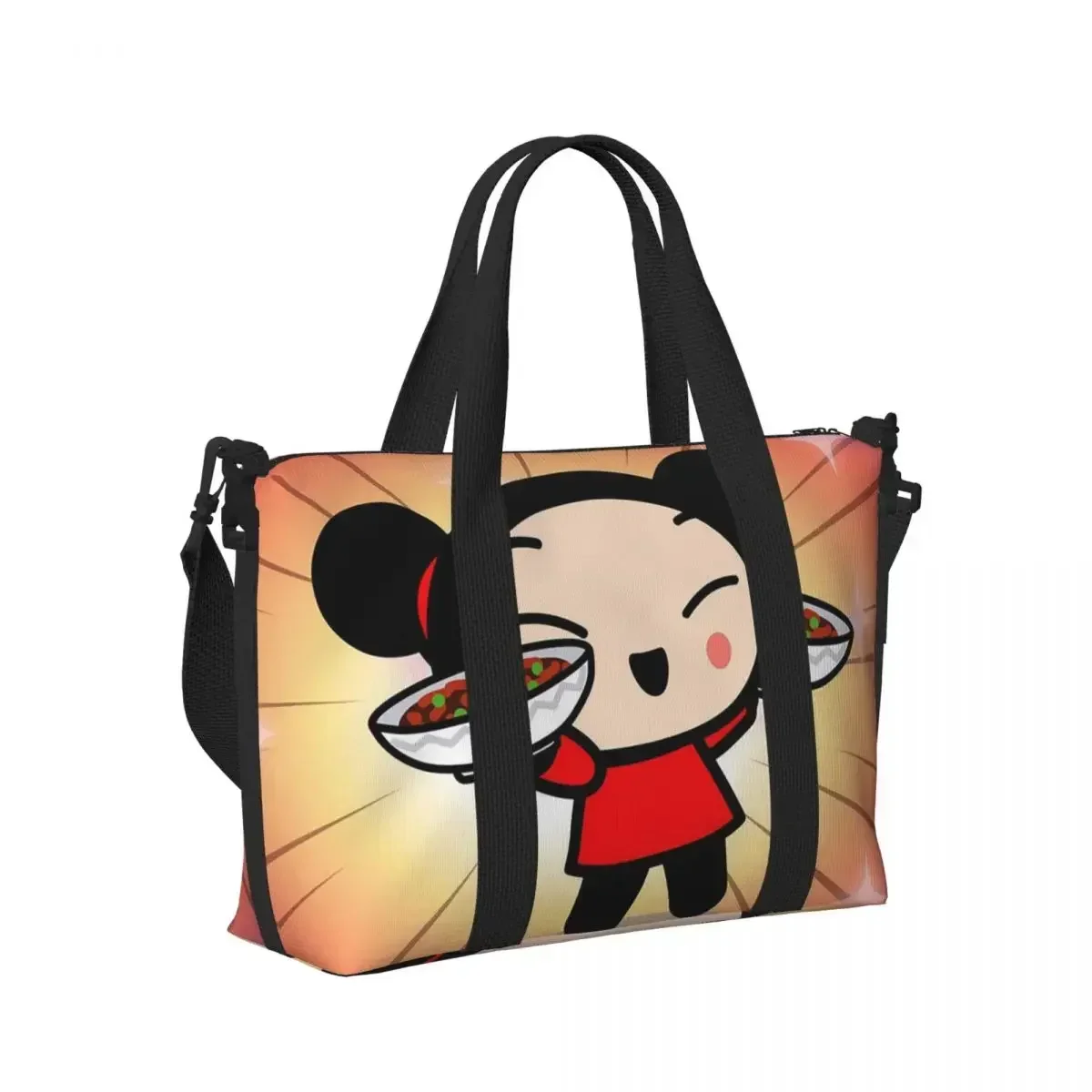 Pucca  Beach Travel Bag Large Capacity Tote Bags for Gym Yoga Women Shopping Duffle Shoulder Bag