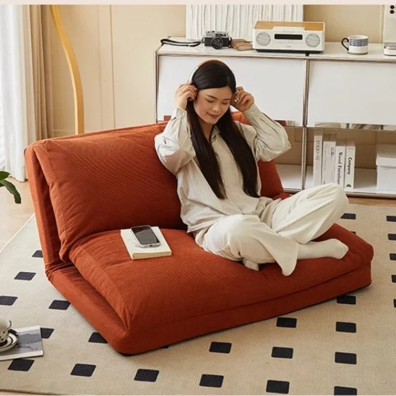Corduroy Folding Sofa Two-Person Recliner Couch Wear-Resistant Living Room Chair Comfortable Lazy Lounge Bed Modern Sleeper