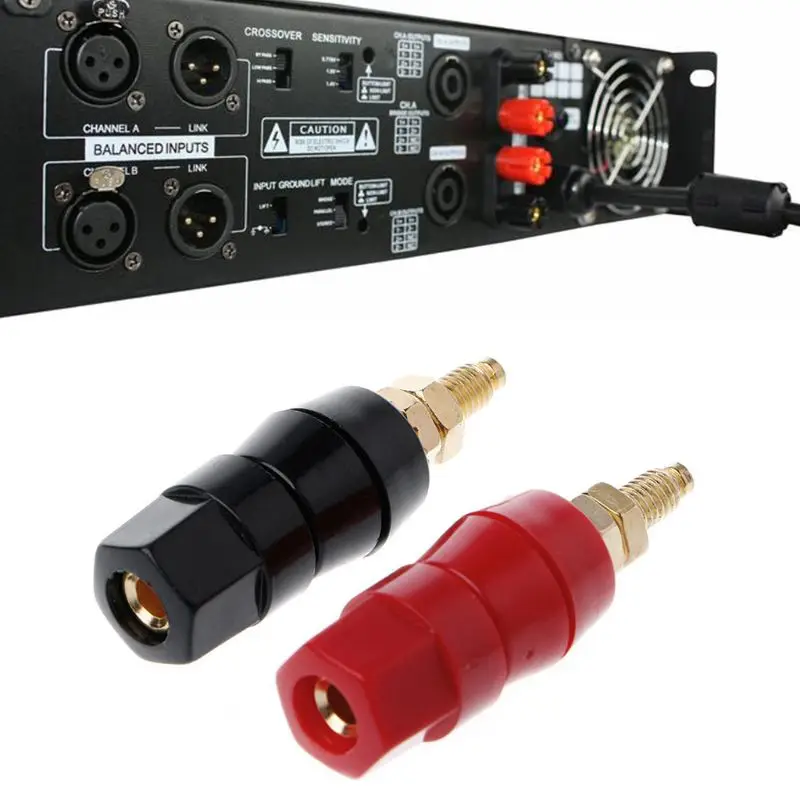 LXAF Audio Terminal Banana Plug Red Black Connector Amplifier Binding Post Speaker Jack Electrical Equipment Connector