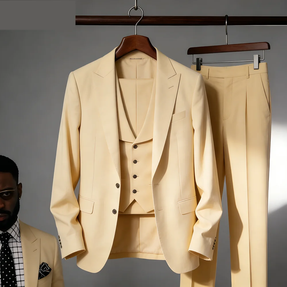 

Roxo Intelligent Casual Lapel Tuxedos for Men Slim Fit Solid Smoking Customizable Boys Tuxedo Suits for Men