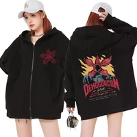 Eddie Munson The Demogorgon-Sudadera con capucha y cremallera para hombre y mujer, chaqueta con estampado de monstruo de flores Cannibal, Jersey, sudadera, ropa de calle de gran tamaño