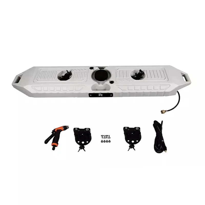 Tactical Roof Water Tank, 30L 8Gal 85 PSI Outdoor Camping Shower with Retractable Hose for Car Pickup and Motorhome, LLDPE