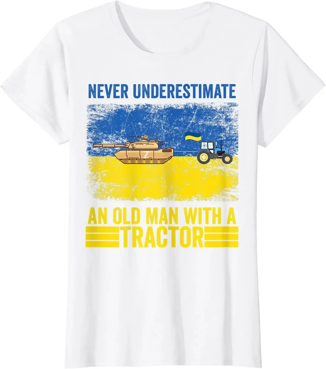 Fun never underestimate the Ukrainian farmer tank printing casual fashion street wearing all-purpose T-shirts for men and women