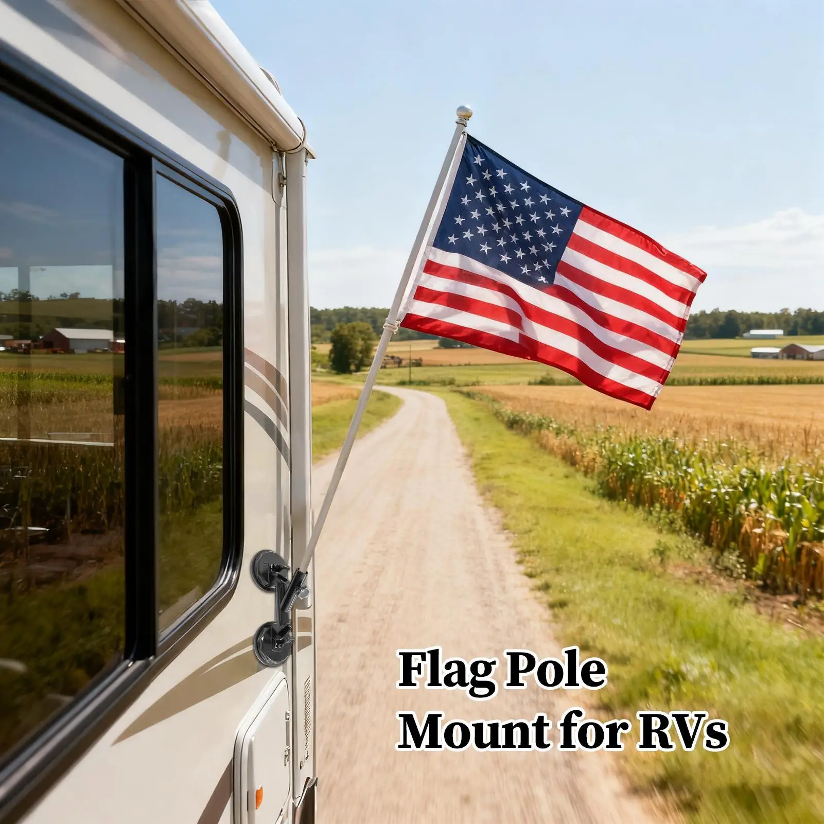 RV Flag Mount Heavy Duty Portable Quick Installation Flagpole Holder Stable Trailer Flag Mount For Sedan Truck Boat Trailer