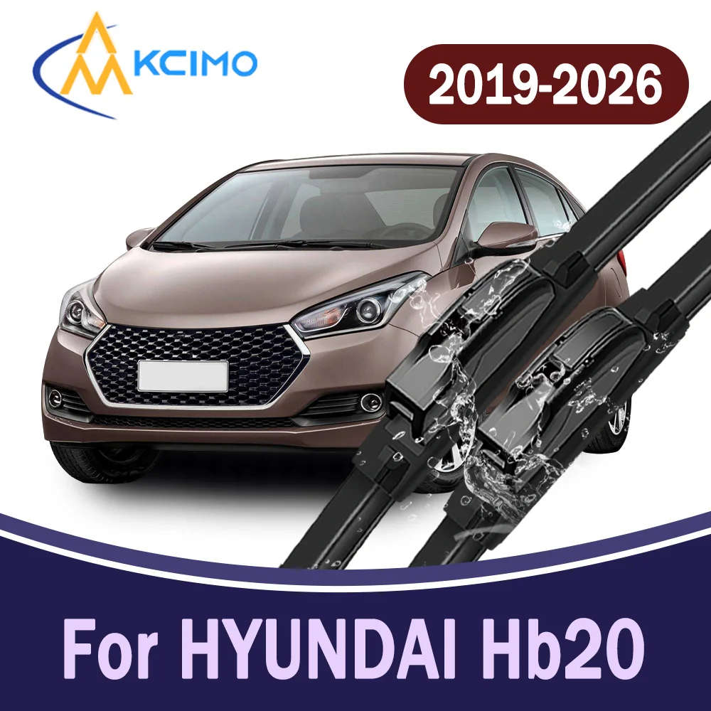 

All-Weather Front Windscreen Wiper Blades For HYUNDAI Hb20 hb20x hatchback 2019-2026 Car Windshield Replacement Parts 2Pc