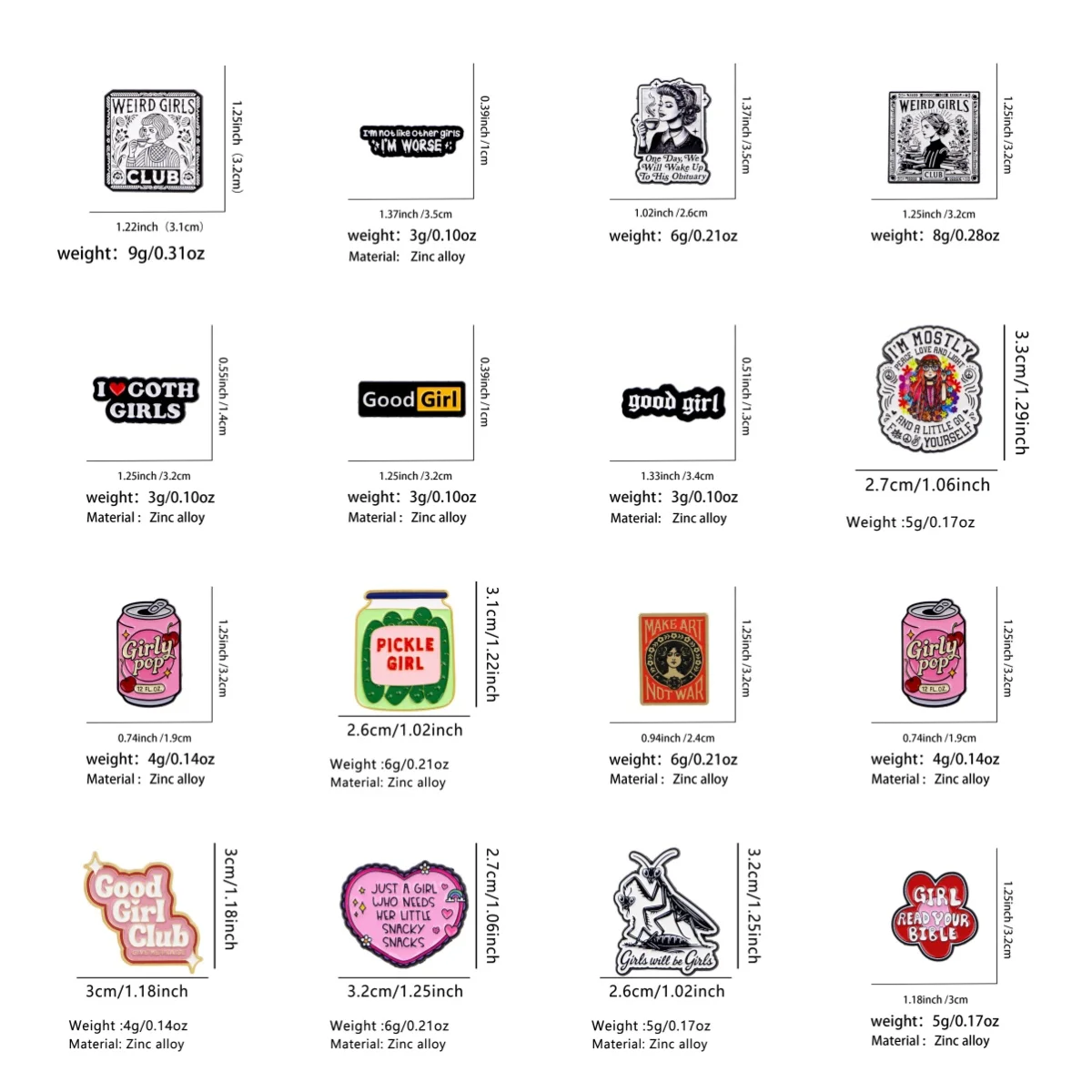"Good Girl" Emaille-Pins Lustige Ausgefallene Mädchenclub-Anstecknadeln Abzeichen für Rucksack Kostüm-Accessoires Modeschmuck Geschenke – Detail 1