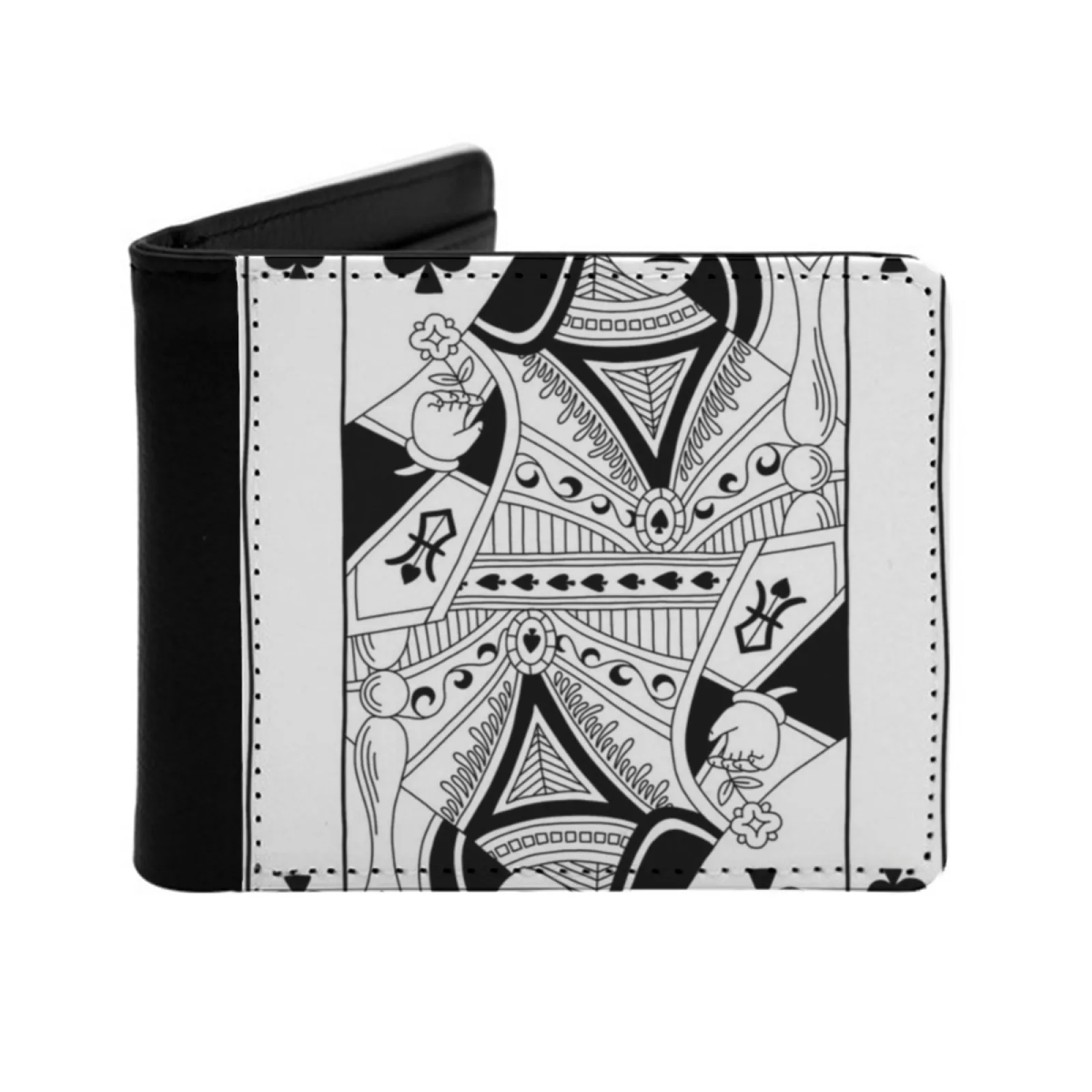 

Queen Of Spades Personalized Men's Leather Wallet Card Money Bag Pu Leather Wallet Queen Of Spades Queen Spades Suits Queen Of
