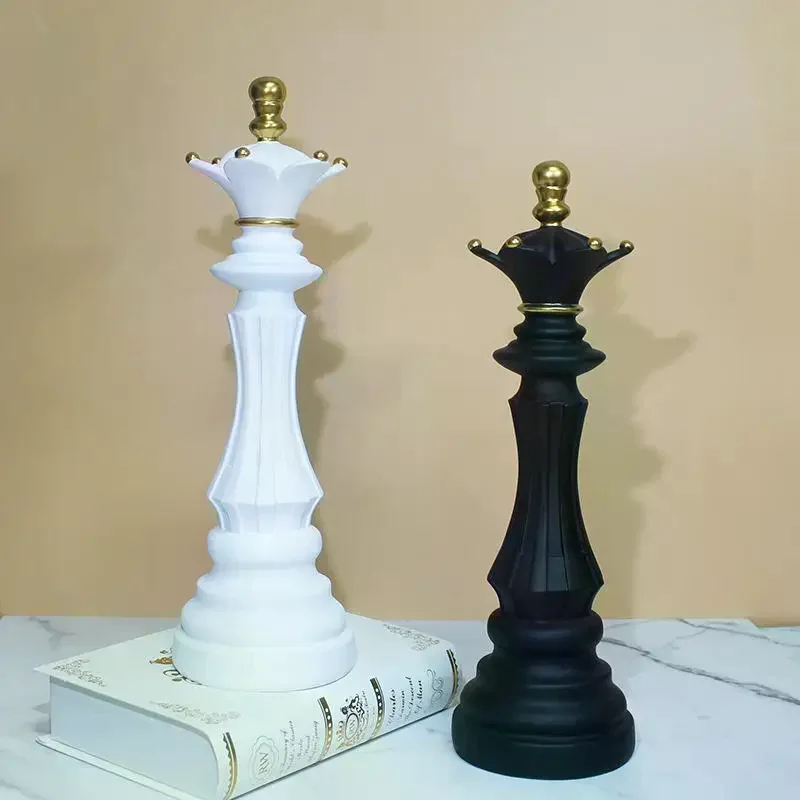 الكلاسيكية قطعة الشطرنج اكسسوارات الديكور الراتنج الملك الملكة فارس الحرف سطح المكتب دراسة غرفة المعيشة الديكور Chessman #3