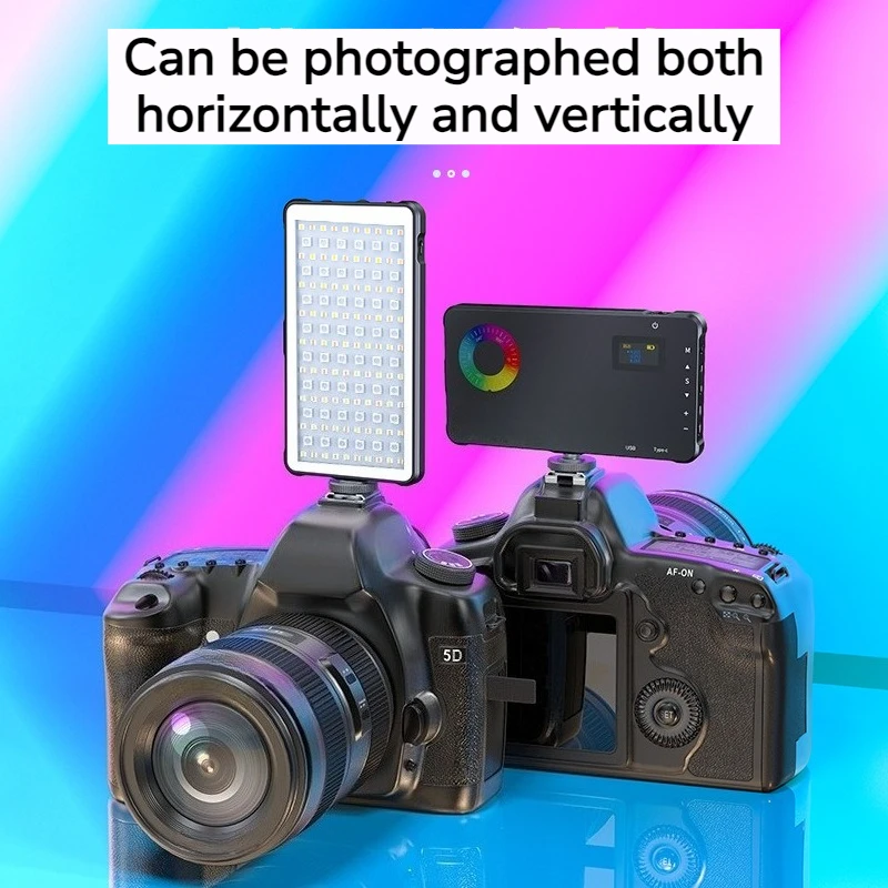 Full Color RGB LED Photography Fill Light, Mini Pocket Size Portable Camera Light for Vlog & Content Shooting