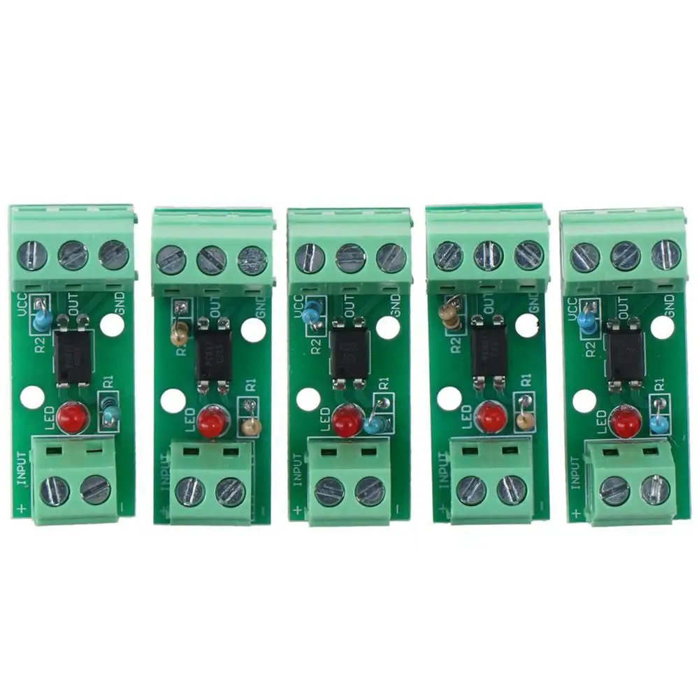 5 PCS DC 12V Optocoupler Isolation Board EL817 Green Icstation Optocoupler Isolation Module 40*15mm 1 Channel