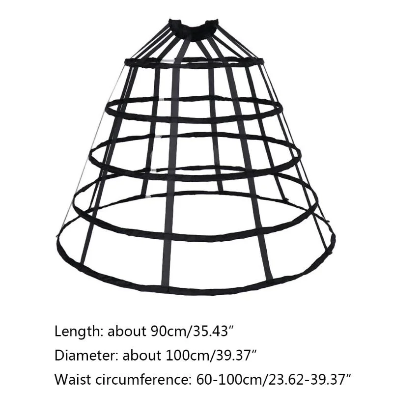 Женская нижняя юбка с 5 обручами в клетку, викторианское свадебное платье, юбка с поддержкой