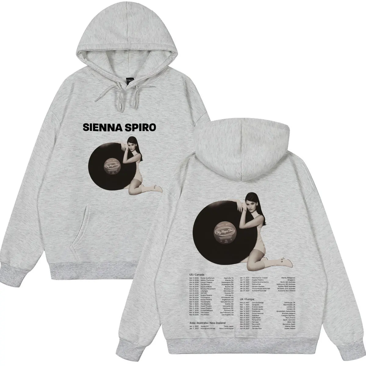 Sienna Spiro My House Tour 2026 Graphic Hoodie Men Women Hip-hop Vintage Pullover Oversized Casual Aesthetic Trend Sweatshirt