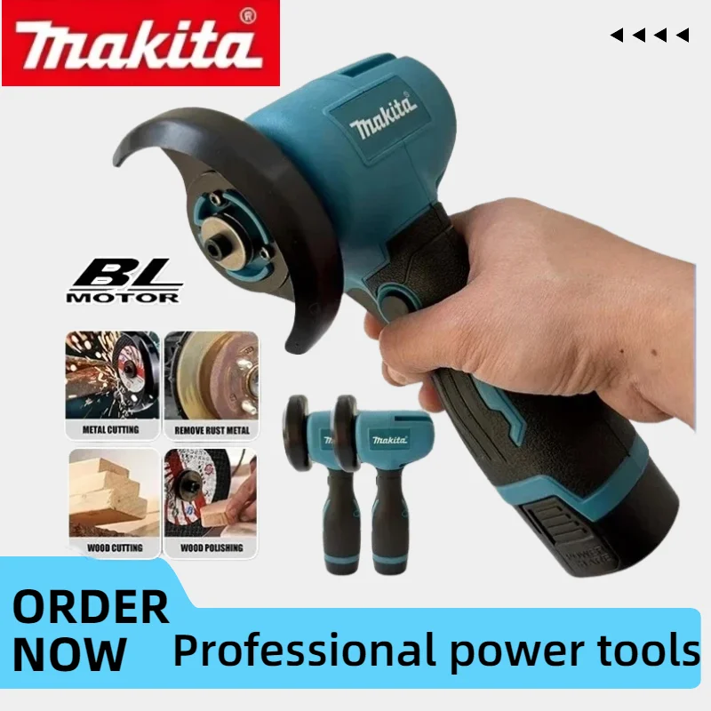 

Makita 12V Lightweight Cordless Miniature Angle Grinder Complete With Cutting Blade For Cutting Processing And Diamond Grinding