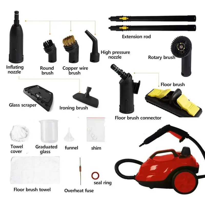 DIVEDEER Stoomreiniger Handheld Multifunctionele Sterilisatie en desinfectie op hoge temperatuur Auto-interieur Stoomreiniger Keuken