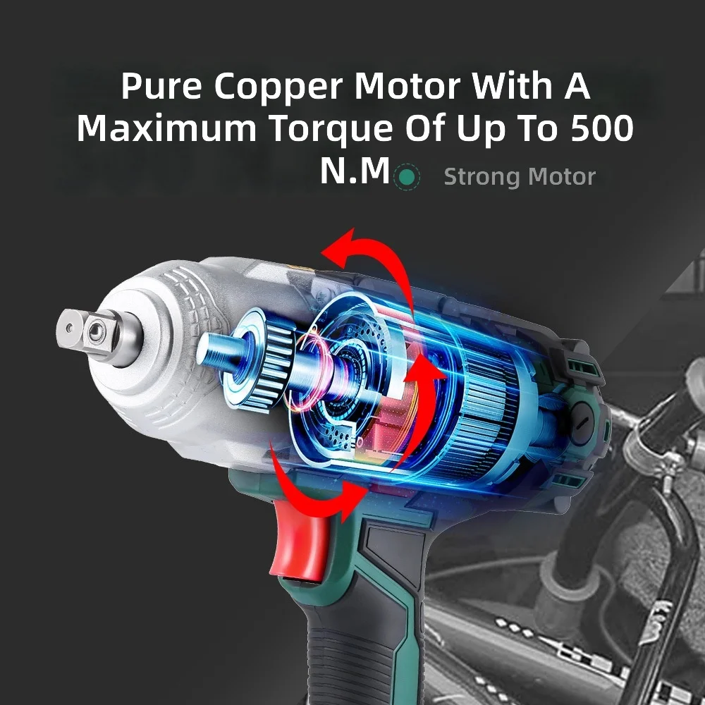 550W impact wrench high power 220V electric wrench high torque pure copper motor 2 meters rubber wire