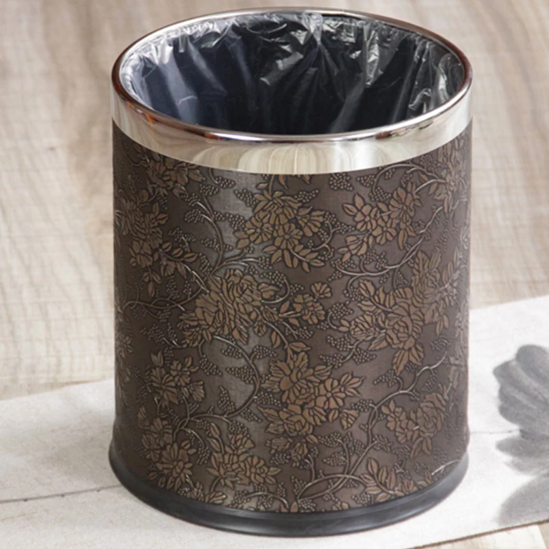 

Table Kitchen Trash Can Bathroom Basket Dustbin Garbage Container Wastebins Stainless Steel Cubo Basura Bathroom Products