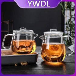 Tetera resistente al calor de 480/650ml con colador de té de vidrio, infusor, hervidor de flores, juego de té de Kung Fu, tetera Puer Oolong