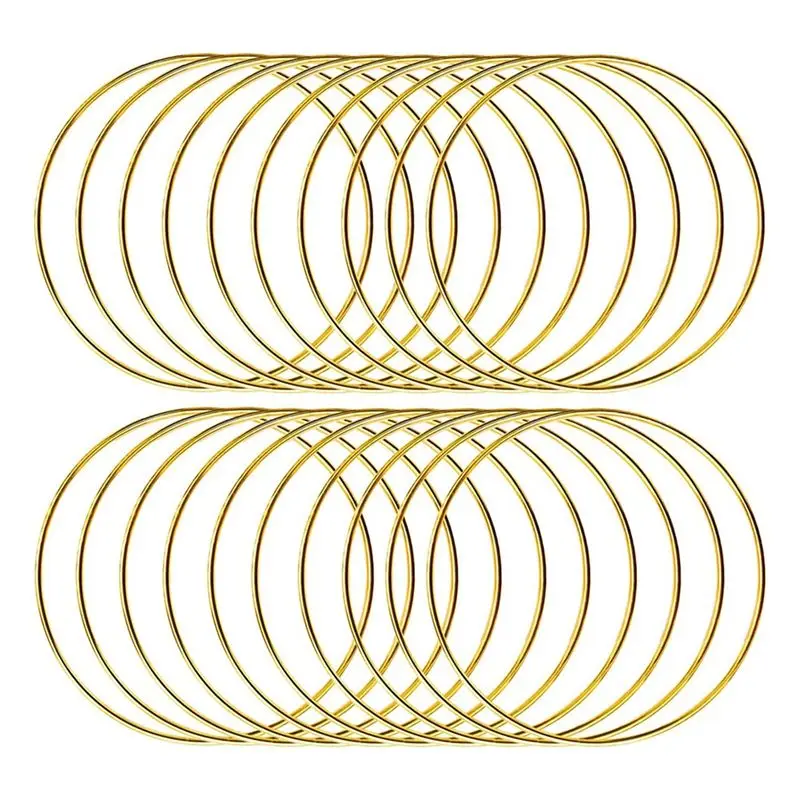 AEE4-20Pcs 4Inch Dream Catcher Rings Metal Crafts Hoops Wreath-Macrame Creations Rings For DIY Crafts