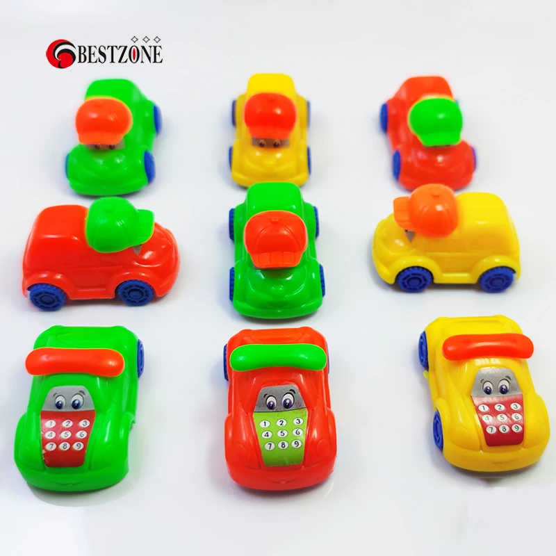 Plástico PP PS Brinquedo Cápsula, Bonito Diferente Pull Back Car Toys, Misture Bolas Surpresa Redondas para Máquina de Venda Automática, 1.97 ", 50mm, 5Pcs