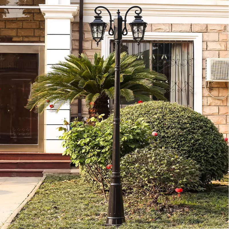 European style retro street lights villa garden lawn lamp high pole road lighting pole outdoor waterproof landscape lamp