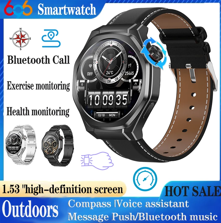

Outdoors Smart Watch Men SOS GPS Compass BT Call Smartwatch Waterproof Sport Sleep Health Monitor Altitude Pressure Message Push
