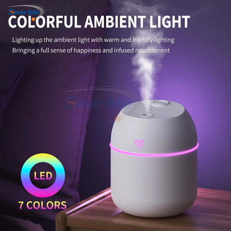 200ML Mini Air Humidifier Portable USB Aroma Essential Oil Diffuser Car Purifier Mist Maker LED Lamp Lighting For Home Bedroom