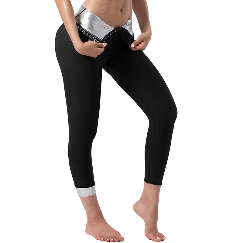 2024 New Sauna Pants Women Sweat Capris Slimming Leggings,Crotch Breathable,High Waist Double Silicone Workout Body Shaper Suits