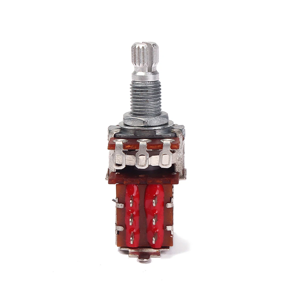 

B250k Push Pull Split Shaft Coarse Knurled Guitar Volume Tone Potentiometer Replacement Durable Audio Control Part