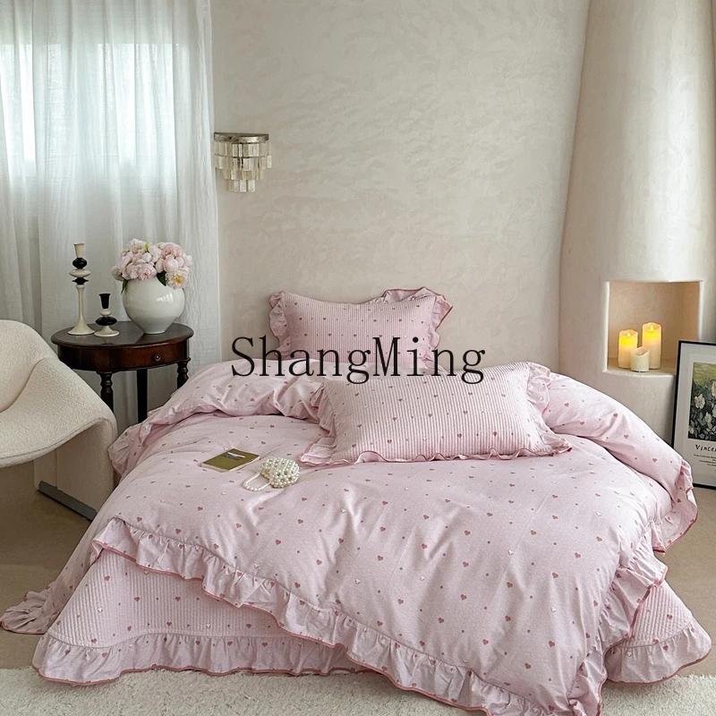 

ZYY household four-piece cotton lace quilt cover quilt cover four-season universal bed sheet bed cover bedding