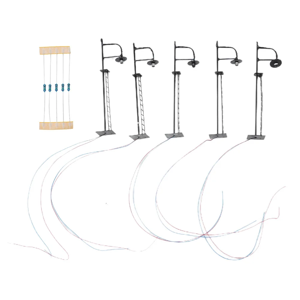 5-Pcs N Gauge Yard Lights Model Lamp Posts Scenery Lamps And Resistors For DIY Landscapes For Create A Natural Look
