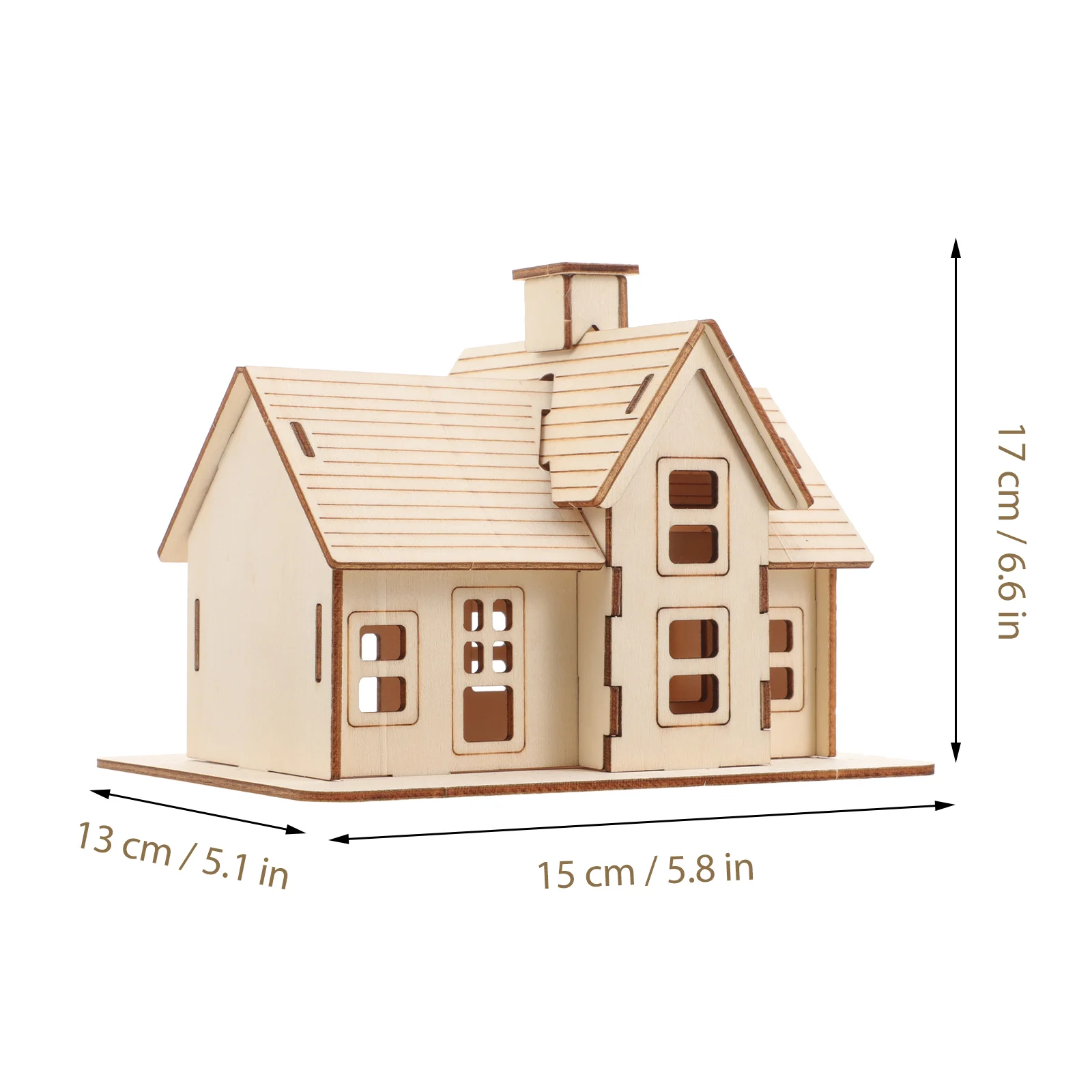 Wooden House Puzzle Assembly 3D Model Kits Fun Decorative Wood Cabin Xmas Birthday Gifts 3D Wooden Puzzles