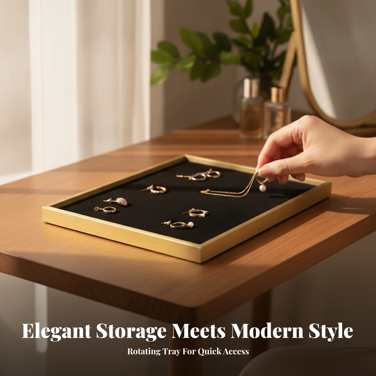 Jewelry Display Tray Safeguarding Jewelry Organizer Tray Sturdy Space-Saving for Jewelers, Vanity, Showcase