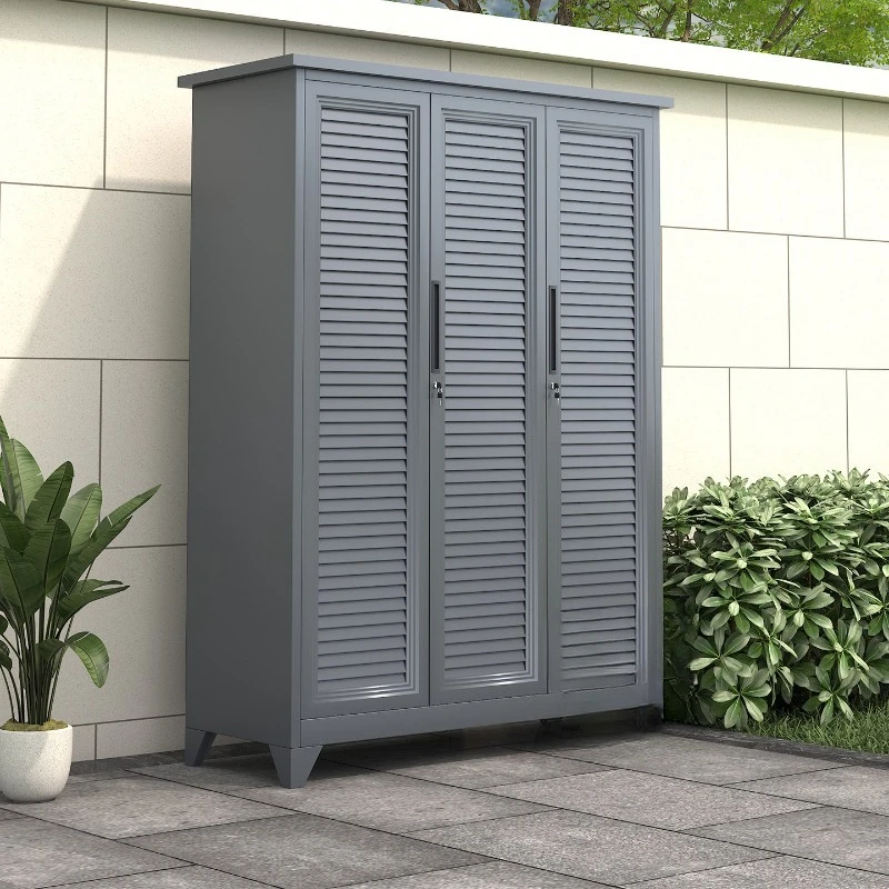 

Waterproof and rust-proof multi-functional storage cabinet Aluminum courtyard locker Mop locker