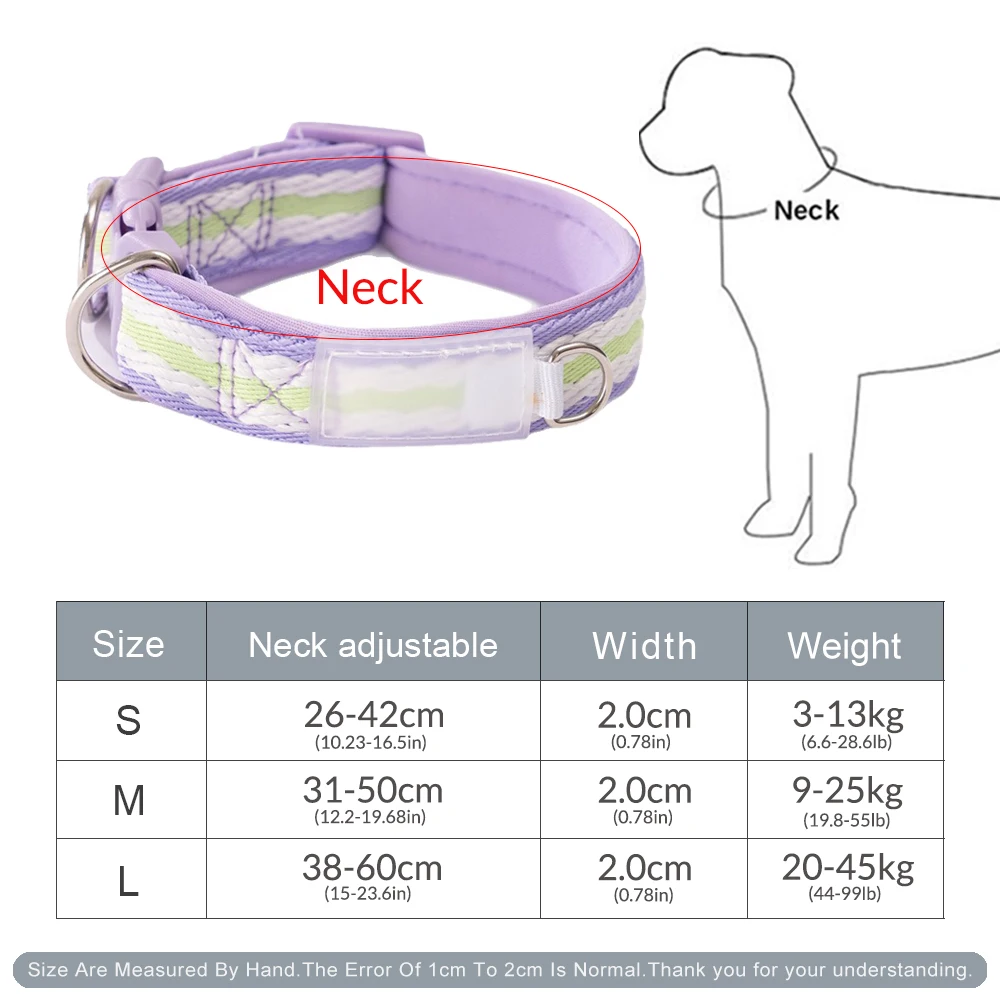 Adjustable Cotton Dog Collar With Plastic Buckle For Pets_voghion.com